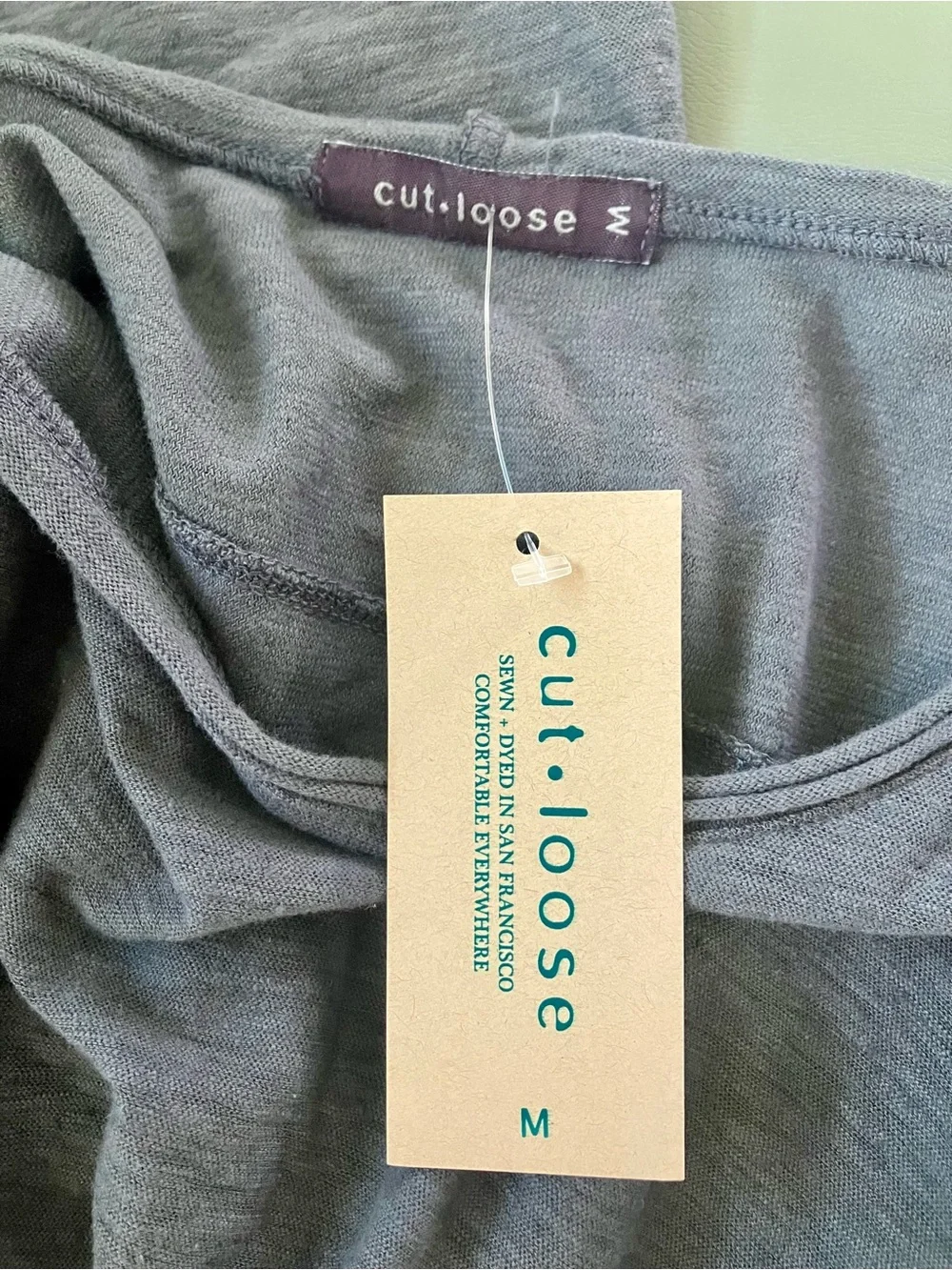 cut loose Charcoal Layered 3/4-Sleeve Tunic Top